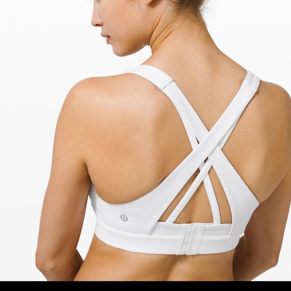 Lululemon White Stash it All Sports Bra